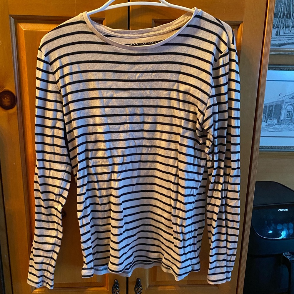 Ann Taylor soft striped long sleeve